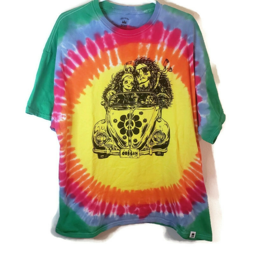 Little Bay Root Tye Dye VW Bug with Bigfoot size XXL